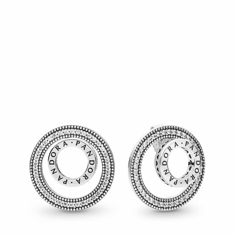 Pandora Forever Signature Stud Earrings Silver Egypt BW7864501